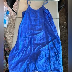 cp shades blue linen dress